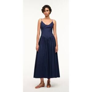 STAUD Navy Dena Midi Dress size 4